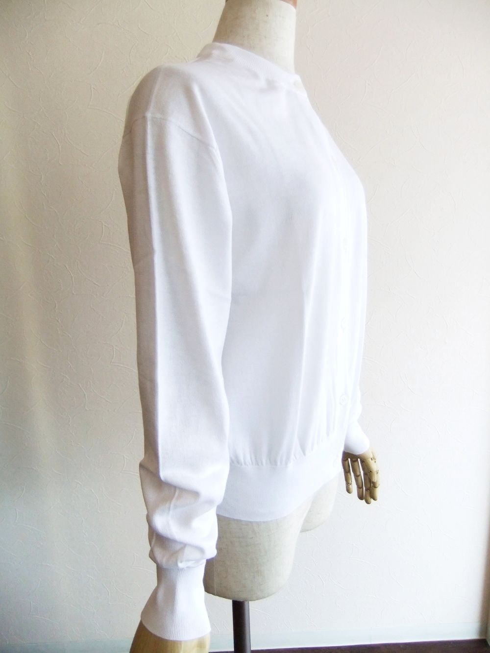 《LADIES》 S4622  30G コットン クルーネック カーディガン 【COMMON FIT】