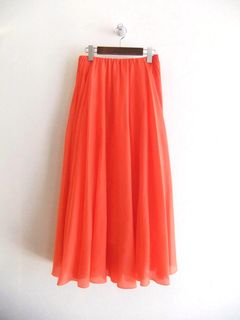 ギャザーフレアー コットン シルク ロングスカート  626616