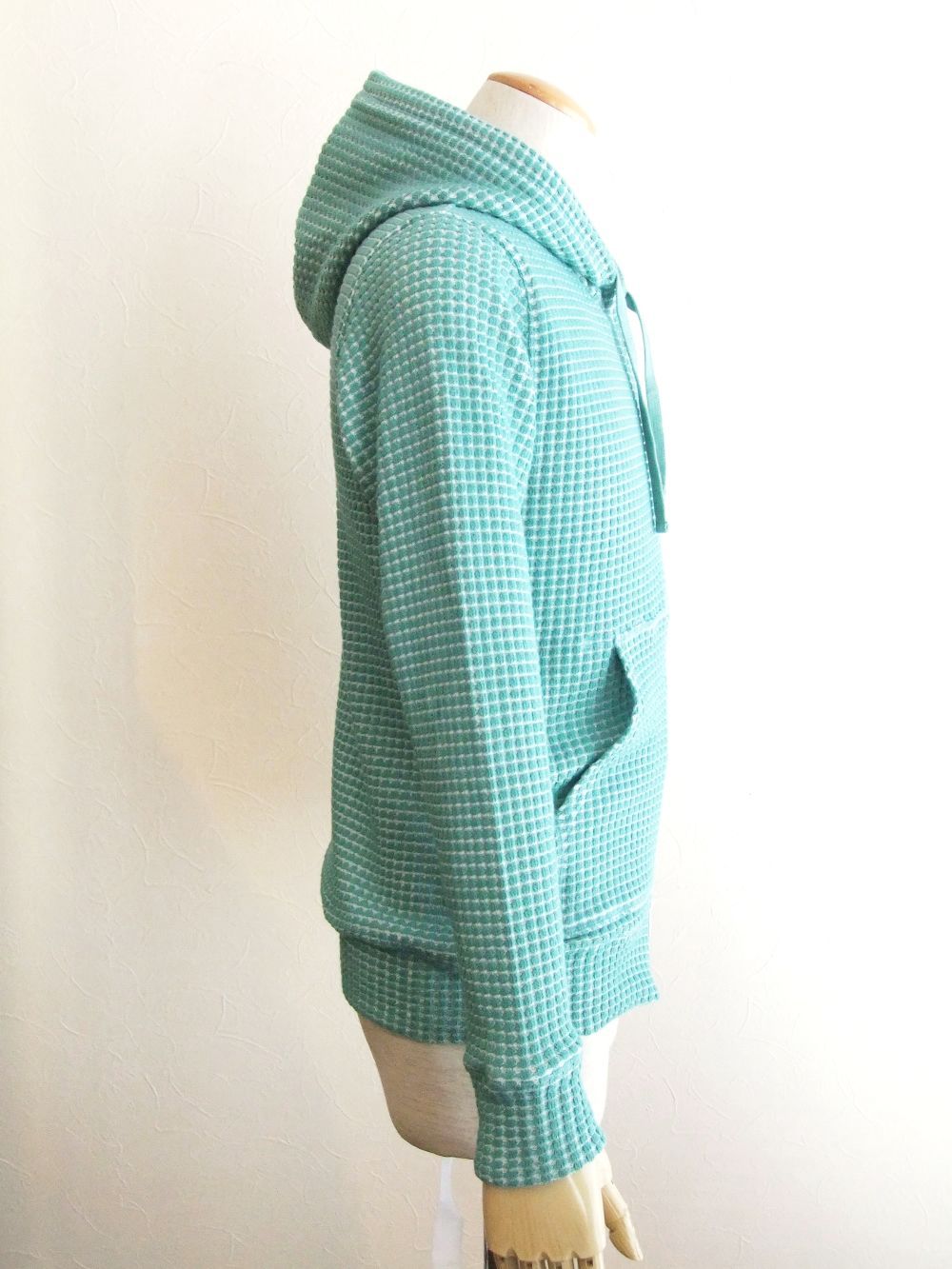 BIG WAFFLE hoodie   コットンワッフル ダブルジップパーカー (ミント)