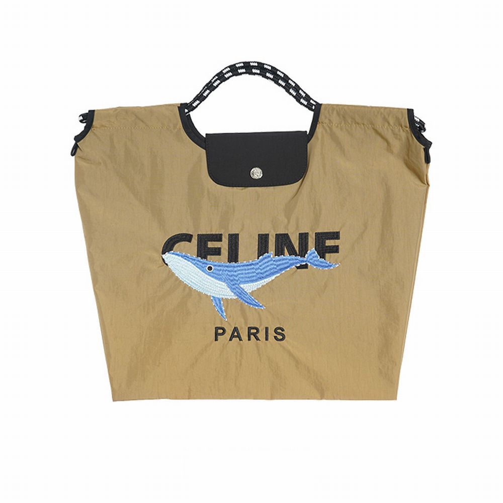【MICALLE MICALLE Account】 HOMMAGE WHALE MOTIF FLAP BAG (モカ) オマージュ フラップ トートバッグ  MAD117GEB