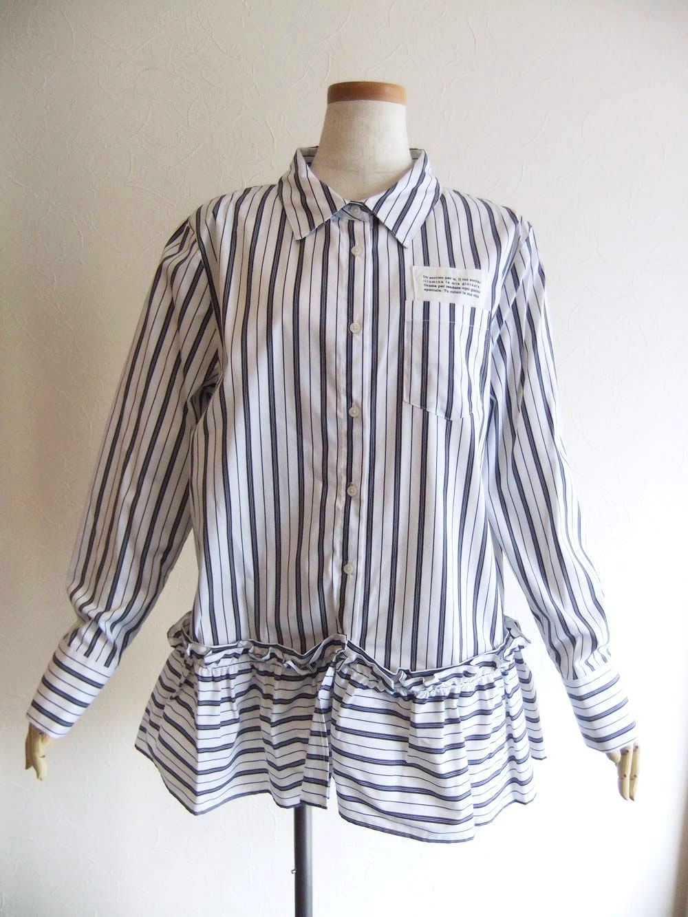 裾フリル 取り外し 3WAY ロング シャツブラウス    MMA115HEA