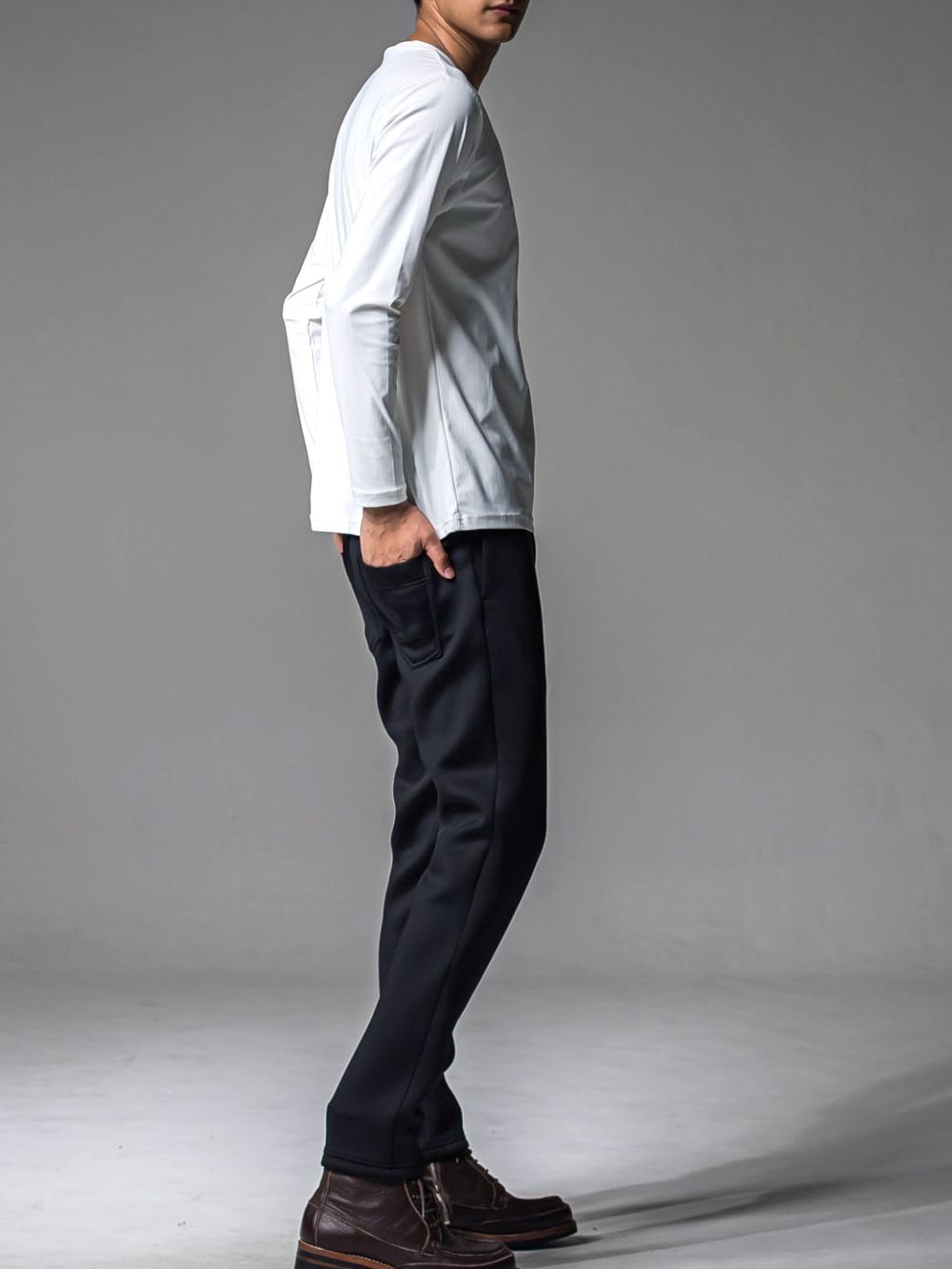 ERIC EASY PANTS   (ブラック)   スラックス型イージーパンツ
