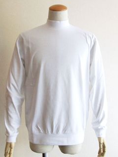 FIANO LUNGO    (ホワイト)  モックネック長袖Tシャツ