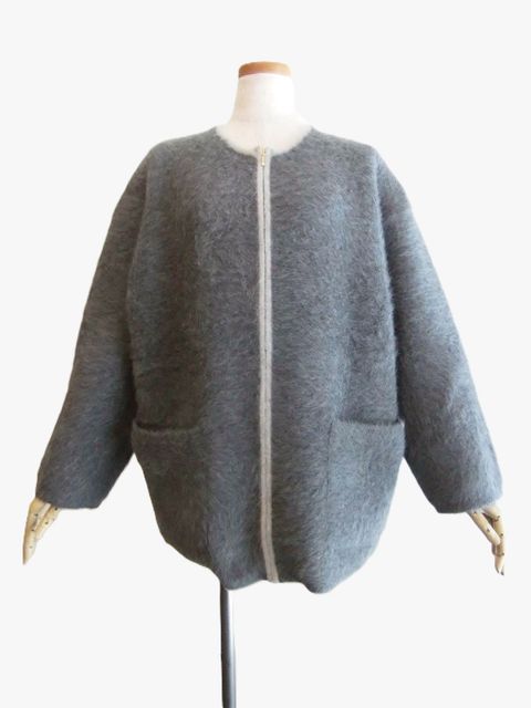 フォックス × カシミヤ 接結 ニット コート ジャケット   A152047M