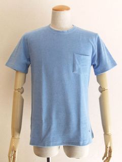 クルーネック 半袖パイルTシャツ ( ブルー )   TS/TC442-511501