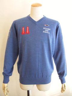 GALAXY  V- NECK   ロゴ入りVネックセーター ( ブルー ) RSM-21271
