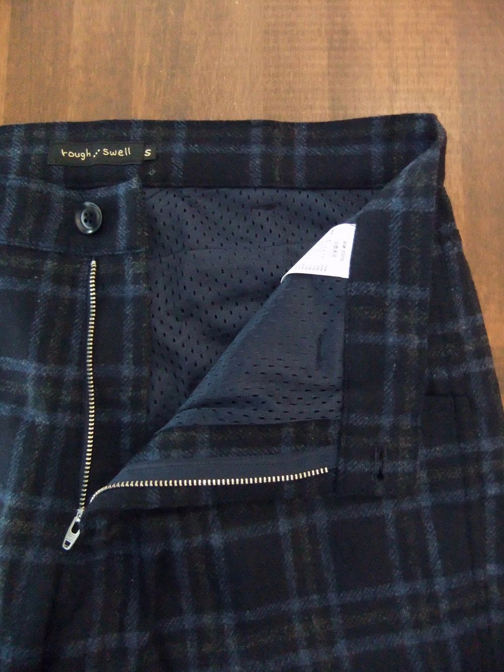 NEW CHECKED BOLT   (ネイビー)  クラシカルチェック リブツイードパンツ   RSM-23275