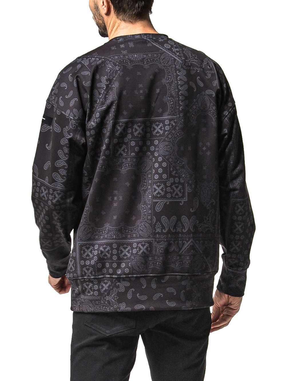 PAISLEY BACK FLEECE DROP TRAINER  プリント ルーズ トレーナー