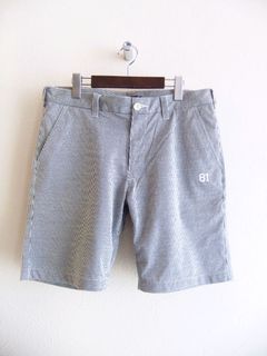 WASHINGTON SHORTS  (ネイビー) ストレッチ ストライプ柄 ハーフパンツ   RSM-25074