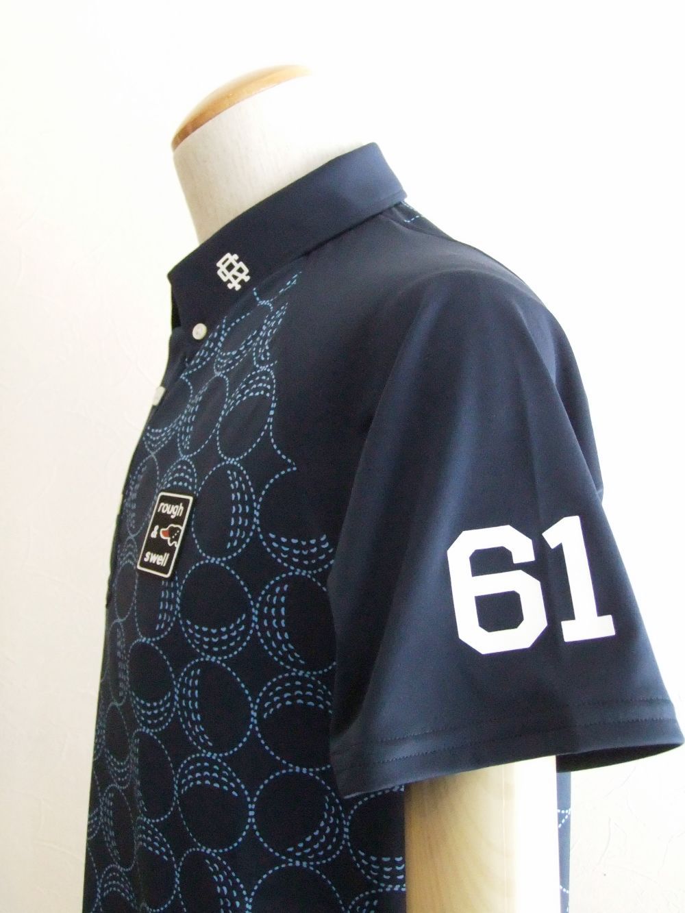 CIRCLES 2 POLO   和風ドット柄 半袖ポロ (ネイビー) RSM-21025