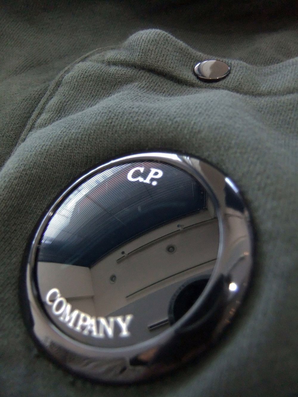 パーカー・フーディ C.P. Company Brushed' Green Cotton Sweatshirt C.P. COMPANY - SWEATSHIRTS HOODED OPEN IN BRUSHED EMERIZED