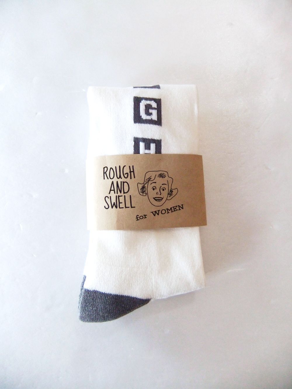 【LADIES】 CROWN HIGH SOCKS W.  ロゴ ハイソックス ( ホワイト ) RSA-23207