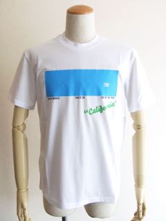 ALKE  (ホワイト）  パネル ロゴプリント 半袖 Tシャツ