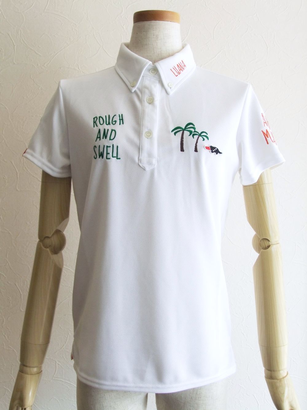【LADIES】 PARADISE POLO W.  (ホワイト)   ロゴ半袖ポロ  RSL-21003