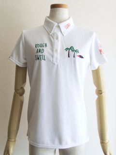 【LADIES】 PARADISE POLO W.  (ホワイト)   ロゴ半袖ポロ  RSL-21003