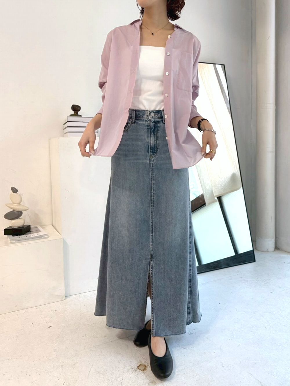 コットン ナイロン シアー シャツ   615927