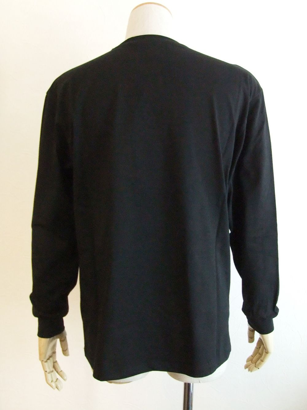 ミニロゴ コットン 長袖 Tシャツ  (ブラック) MM160