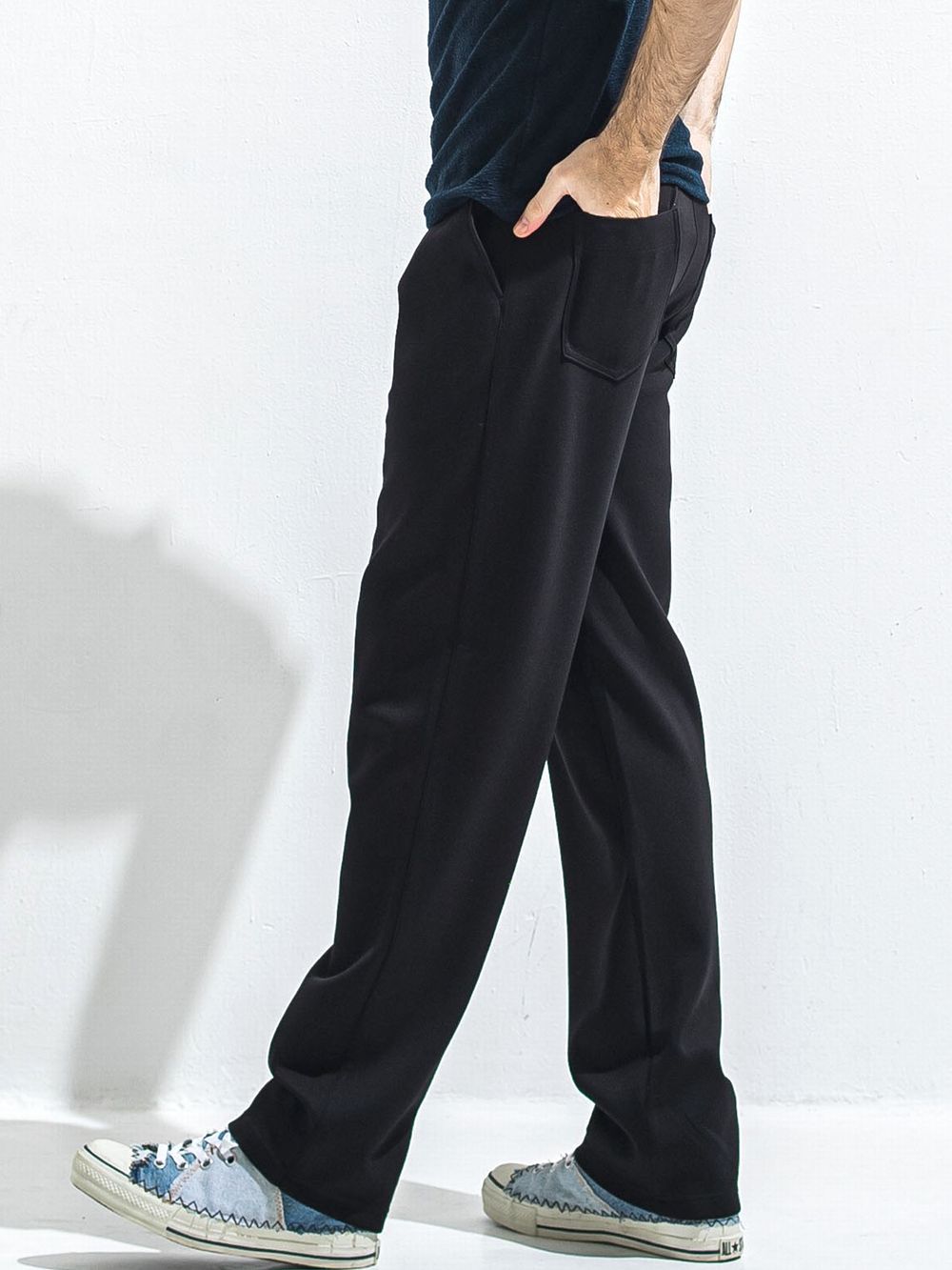 SEMI WIDE TUCK PANTS   ワイド イージーパンツ （ブラック）
