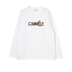 【MICALLE MICALLE Account】 HOMMAGE LEOPARD LOGO CFLINE LONG SLEEVE TEE  ロゴ T-SHIRT   MAF106TEC