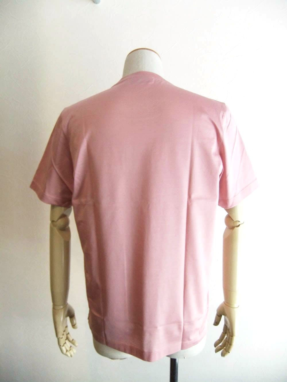 マーセライズ クルーネック Tシャツ (ピンク)