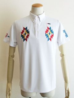 GERONIMO POLO   オルテガ柄刺繡 半袖BDポロ (ホワイト) RSM-21027