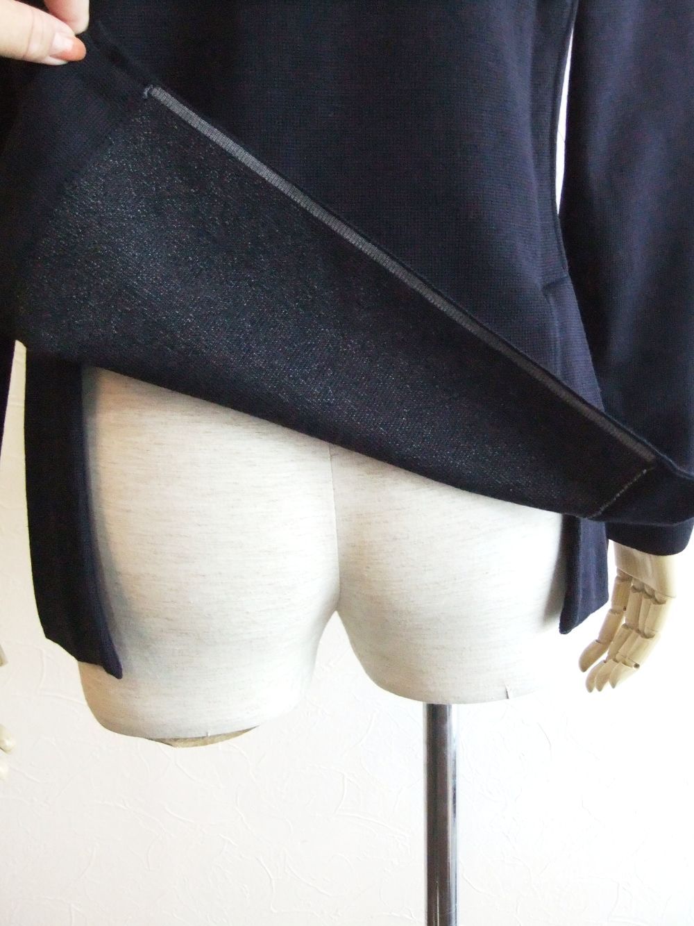 KNIT 2B JACKET  (ネイビー)  ウール ニットジャケット