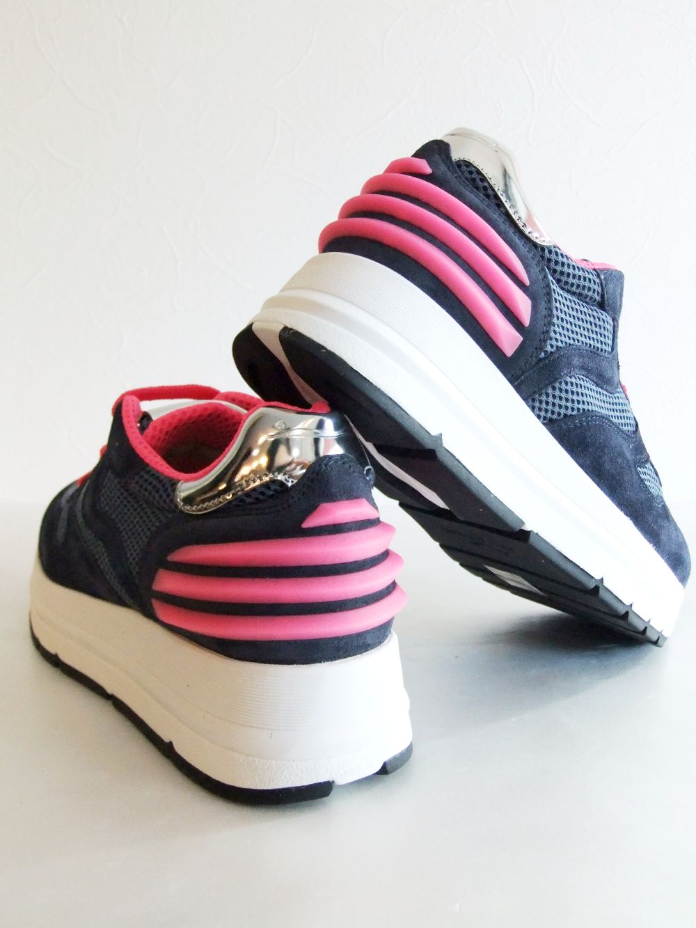 〈LADIES〉 MARAN POWER  メッシュ × レザー  スニーカー  (ネイビー) 1C78