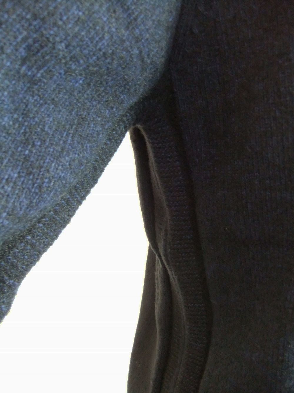 FLEECE KNIT SWEATER   (ネイビー) ウール クルーネック セーター