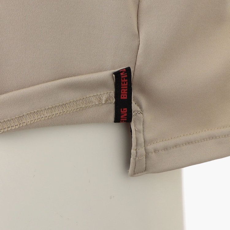 MENS BACK LOGO LINE HIGH NECK RELAXED FIT （ベージュ）  ロゴ モックネック