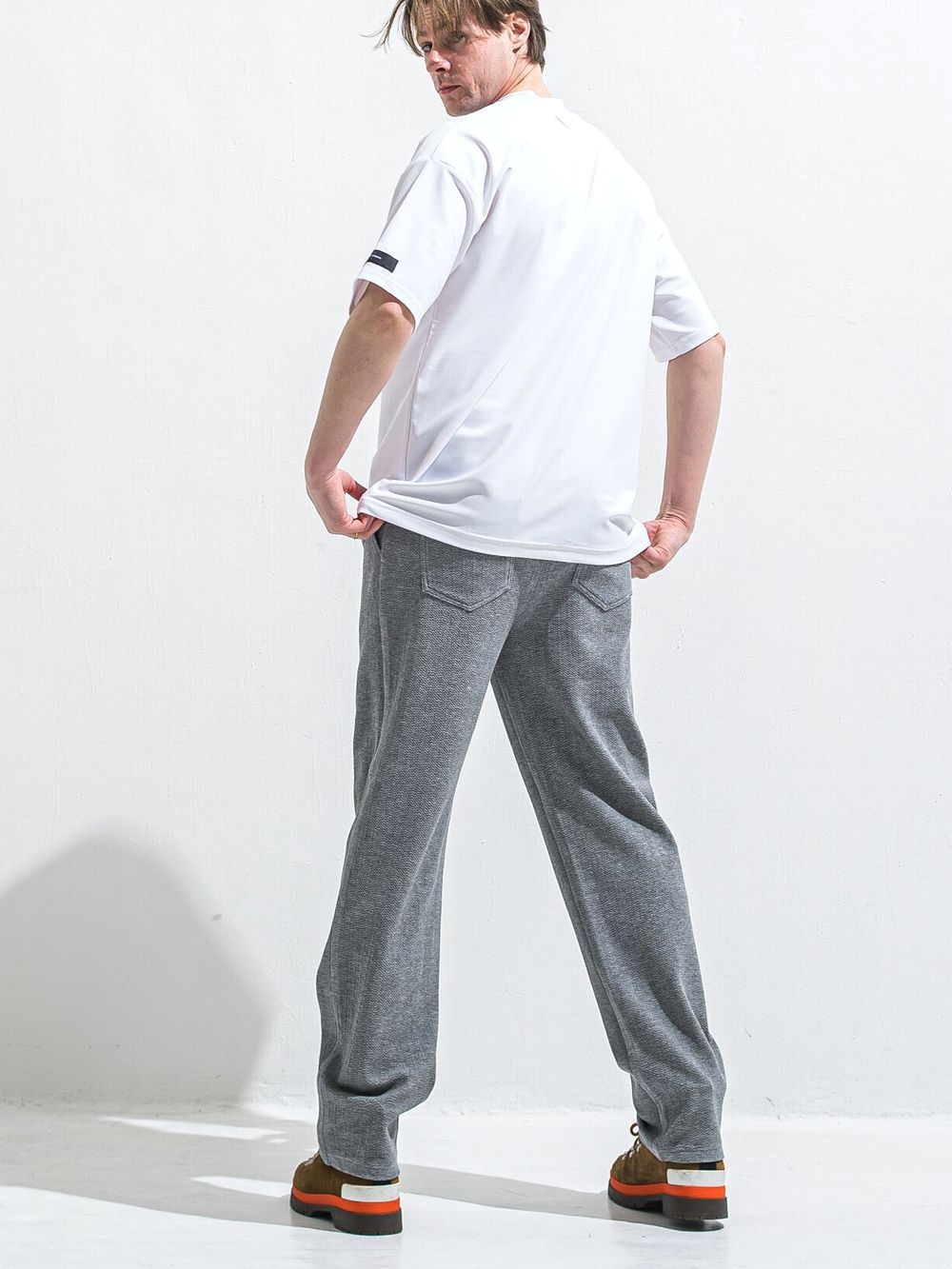 SEMI WIDE TUCK PANTS   ワイド イージーパンツ （グレー）