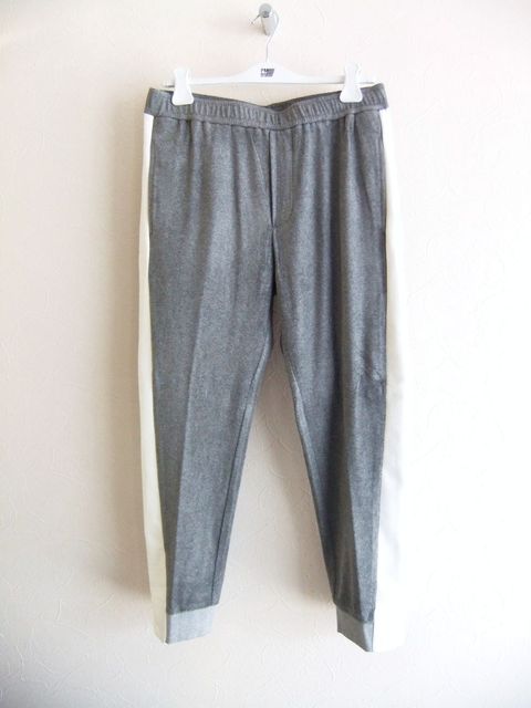 MOSI PANT   (GRAY / WHITE)  ベロアパイル 切替え スウェットパンツ