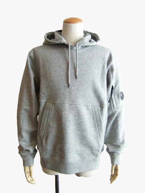 DIAGONAL RAISED FLEECE HOODED LENS SWEATSHIRT (グレー) フーデッド スウェットシャツ