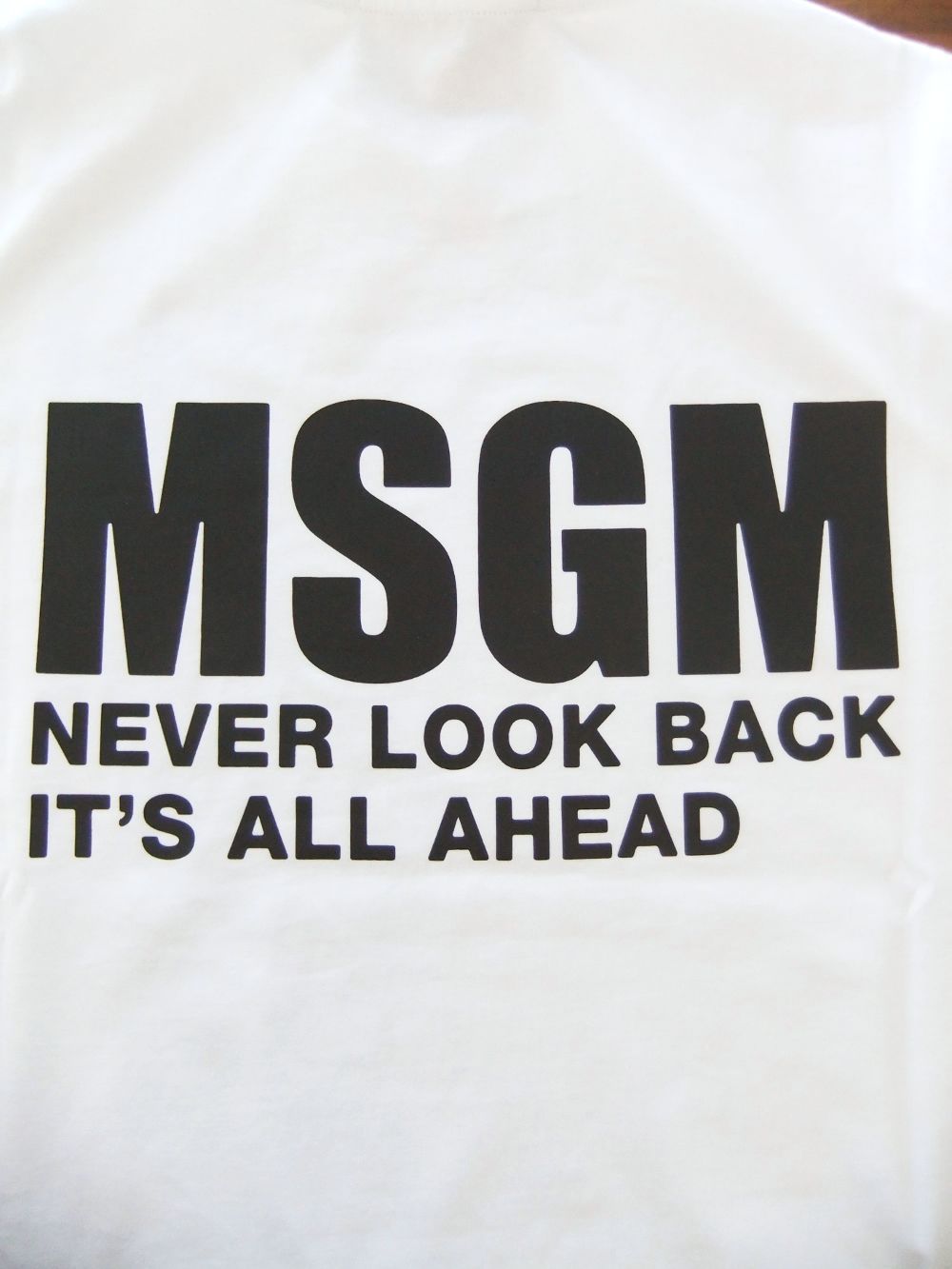 MSGM - 《LADIES》 NEVER LOOK BACK ステートメント ロゴ Tシャツ