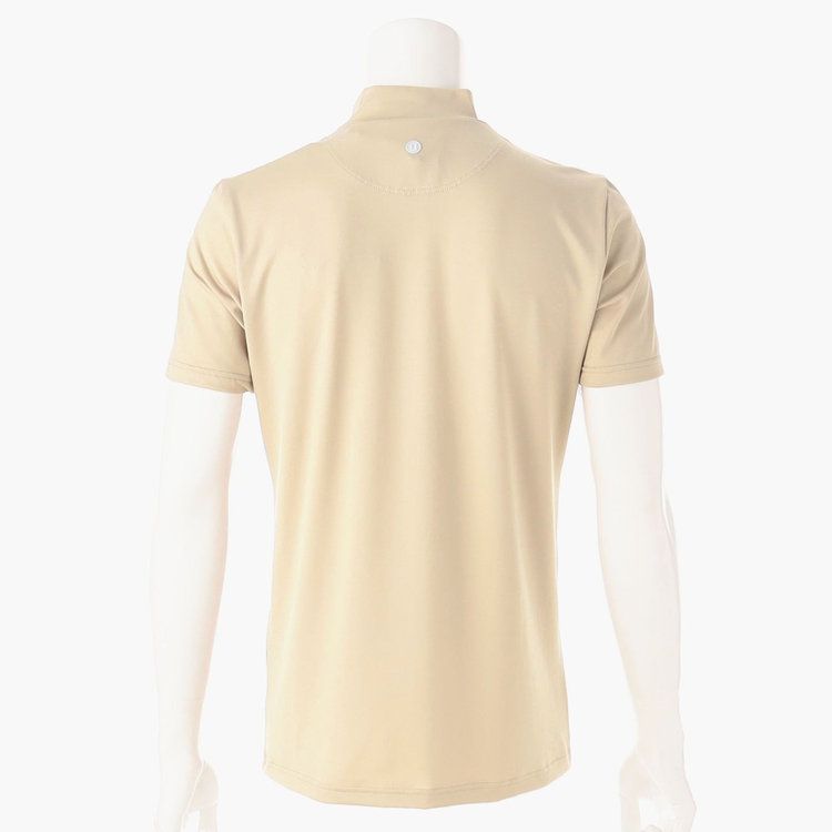 MENS SIDE LOGO LINE HIGH NECK （ベージュ）  ロゴ モックネック