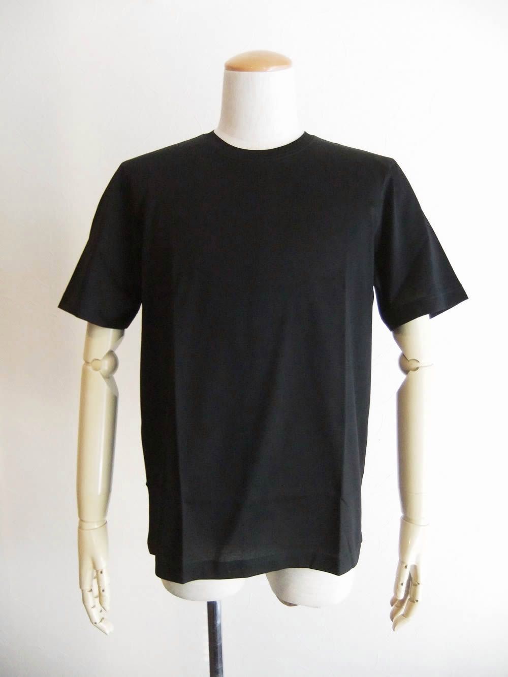 マーセライズ クルーネック Tシャツ (ブラック)