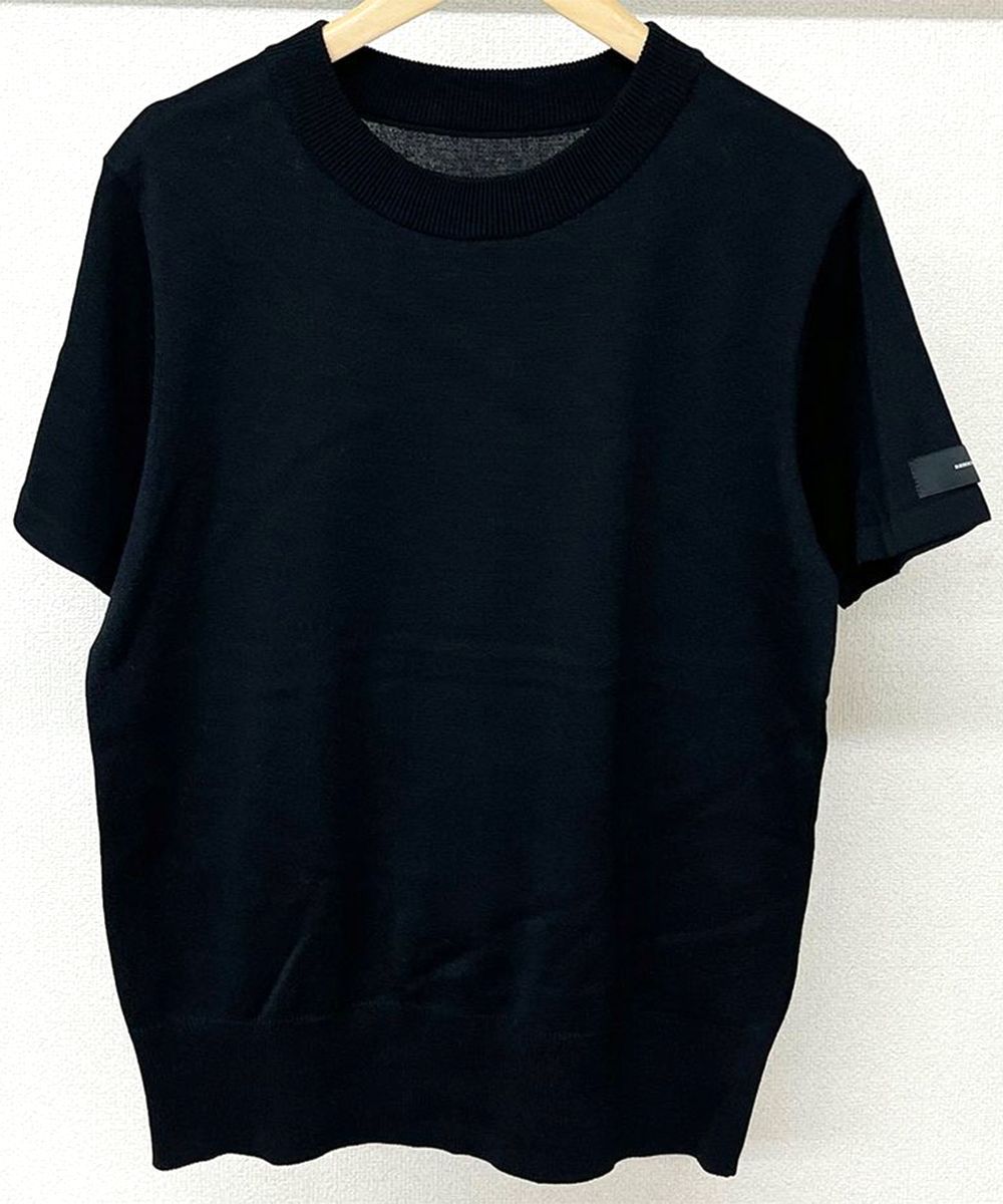 SILK HALF KNT   RC28-K-001 (ブラック)   半袖クルーネック ニット