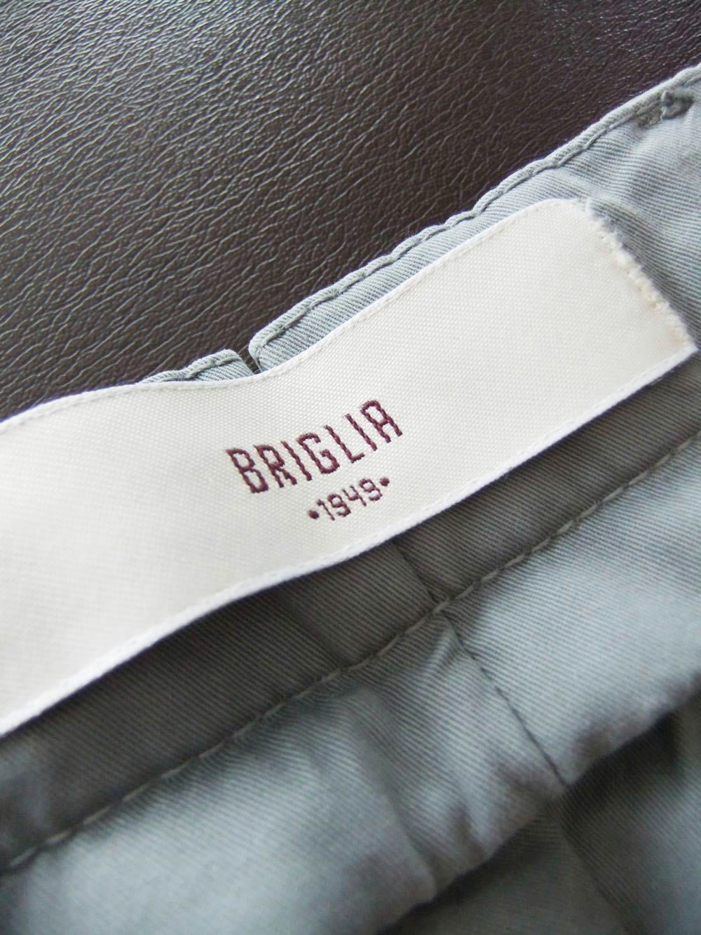 BRIGLIA 1949 BG07  (グレー)  コットンストレッチ ワンプリーツ テーパードパンツ