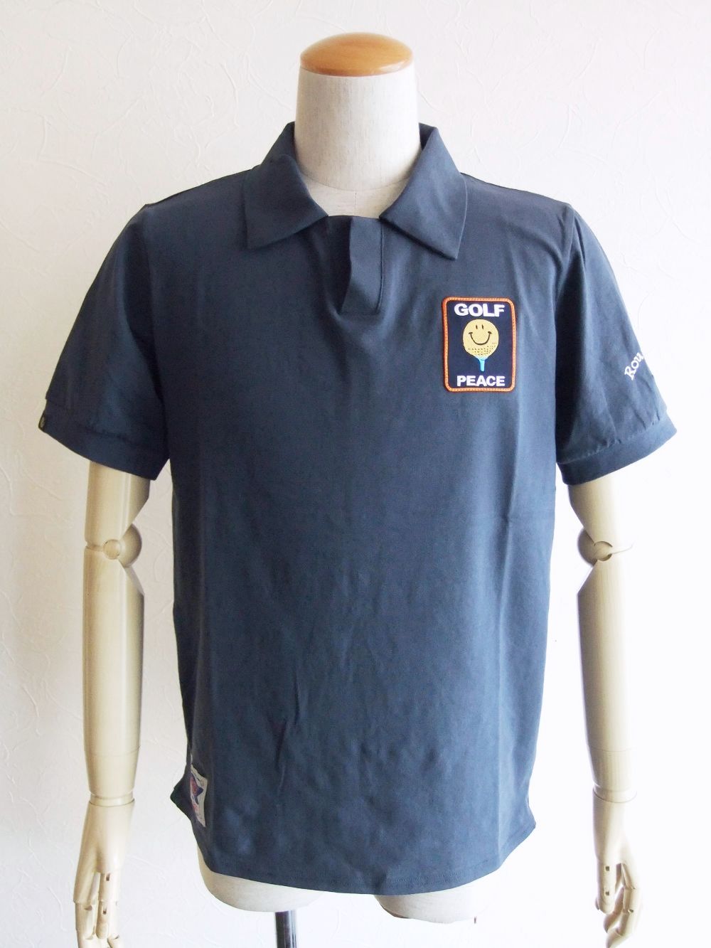 GOLF PEACE V- SKIPPER (ネイビー) 半袖スキッパーポロ  RSM-22032