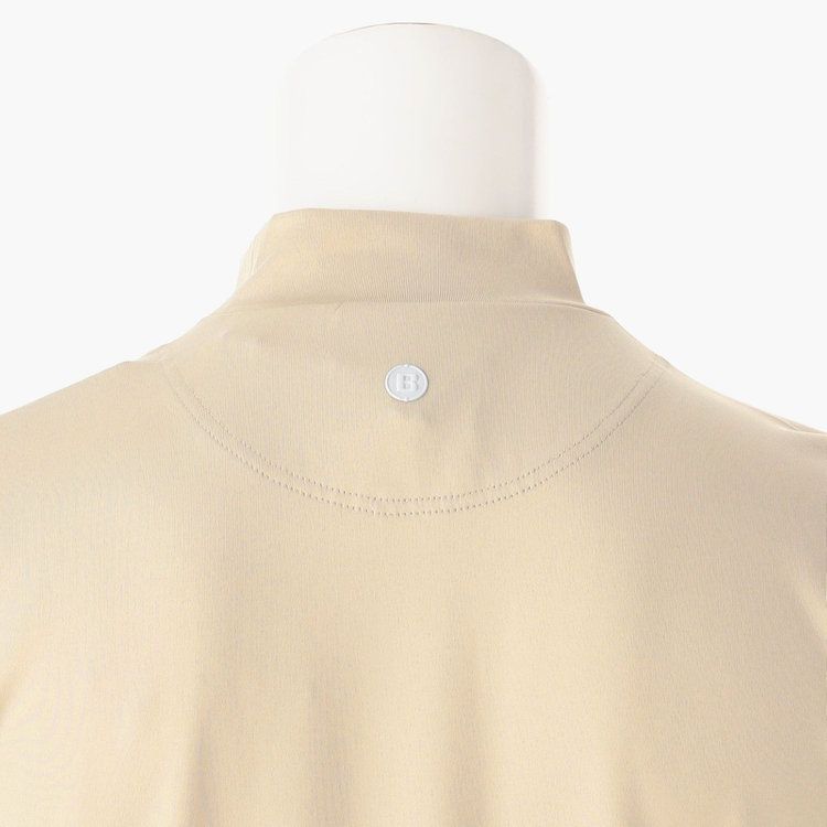 MENS SIDE LOGO LINE HIGH NECK （ベージュ）  ロゴ モックネック