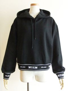《LADIES》 ロゴ入りリブ スウェット ショート パーカー   2941-MDM183