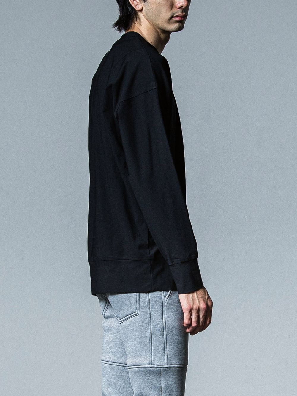 NYLON LONG SLEEVE     ナイロン ロングスリーブ Tシャツ (ブラック)   RC33-C-001
