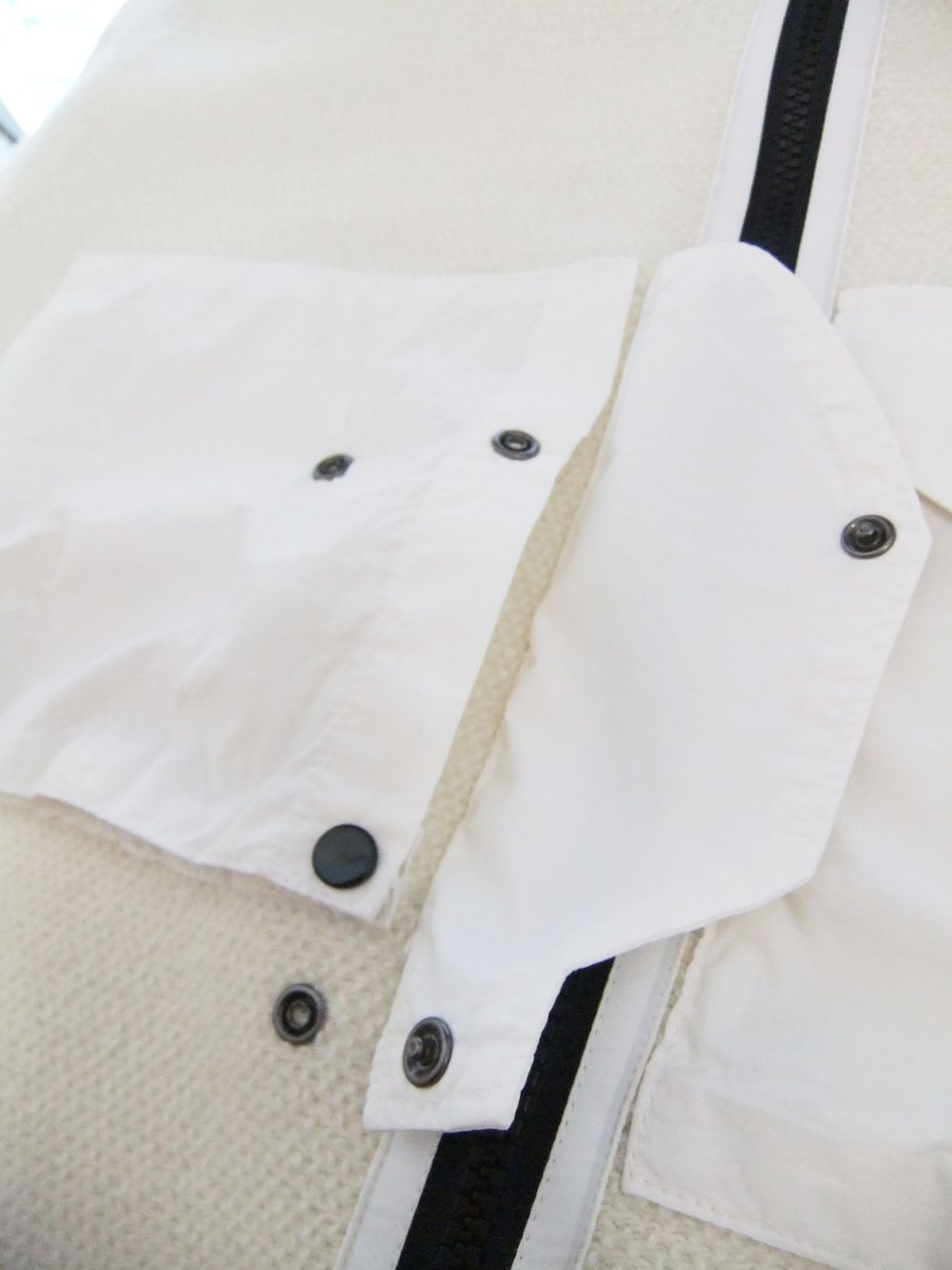 LAMBSWOOL NYLON MIXED ZIPPED JUMPER   スタンドカラー ZIP セーター