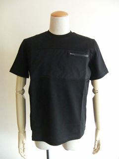 COTTON JERSEY ZIP POCKET T-SHIRT  (ブラック) ZIP- ポケット Tシャツ
