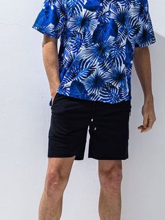JOHNSON NYLON HP  (ブラック)  ライン ナイロン ハーフパンツ