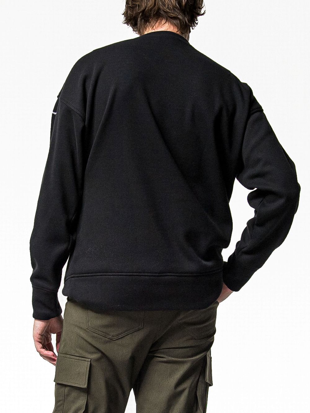 VELOURS FLEECE THERMAL LOOSE TRAINER  (ブラック)  裏起毛 ルーズトレーナー