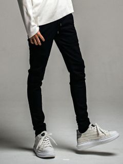 Johnson LINE HEAT PANTS ジョンソン ライン ナイロン パンツ (ブラック×ブラック)