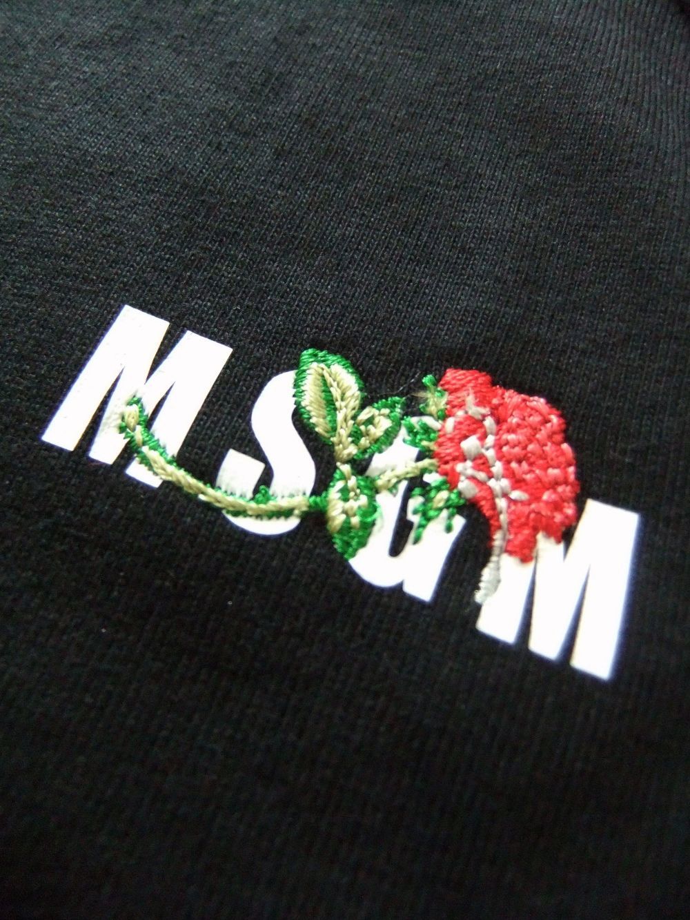 《LADIES》 ローズ刺繍+ロゴプリント チュニック ワンピース (ブラック)  3141MDA83-217798