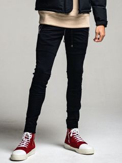 Johnson LINE HEAT PANTS ジョンソン ライン ナイロン パンツ (ブラック×ホワイト)