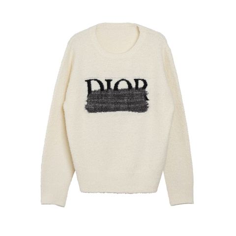 【MICALLE MICALLE Account】 HOMMAGE  DR SHAGGY KNIT (ホワイト)   ロゴ ニット  MAG111NDC