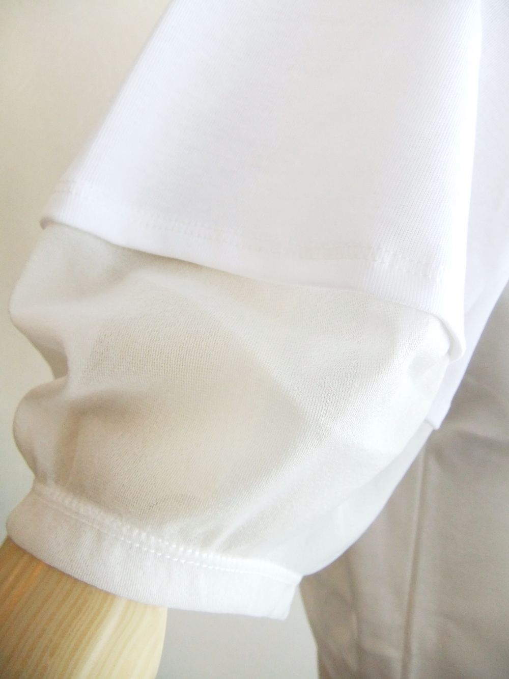 【jeune】 コットン＋シフォン 半袖 切替え プルオーバー  J138717M